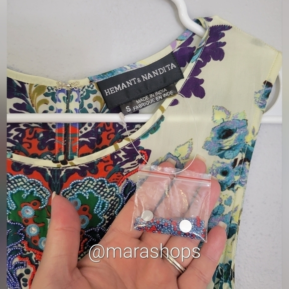 Hemant & Nandita Embroidered Canaria Maxi Dress - Picture 5 of 8